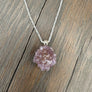Frosted Raspberry Amethyst "Rose" Pendant Necklace - Sterling Silver