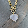 Gemstone heart "wrap and toggle" necklace - Gold