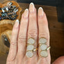 Three stone Angel aura druzy ring - gold