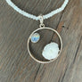 Solar quartz with rainbow moonstone necklace - silver