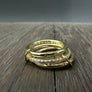 Stacked pave cz ring band set - gold vermeil