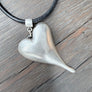 Large stylized heart necklace - silver
