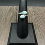 Endless summer double Larimar wrap ring - sterling silver