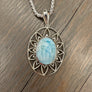 Endless summer larimar “flower” necklace - silver