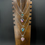Gemstone heart toggle necklace - Silver