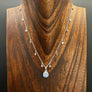 Meteor shower rainbow moonstone “full moon” necklace - sterling silver