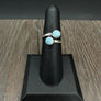Endless summer double Larimar wrap ring - sterling silver