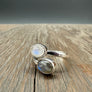 Rainbow moonstone, labradorite wrap ring - sterling silver