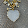 Sparkly Druzy heart charm style necklace - gold