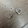 Druzy heart stud earring - gold