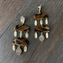 Faux pony hair leopard geometric earrings with druzy - gold