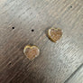 Druzy heart stud earring - gold