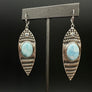 Endless summer larimar and blue topaz “fan blade” statement earring - sterling silver