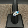 Double moonstone wrap ring - sterling silver