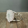 Amethyst crystal flower cuff bracelet - Silver