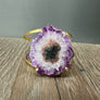 Crystal Flower cuff bracelet - Gold Tone