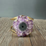 Crystal Flower cuff bracelet - Gold Tone