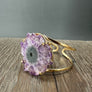Crystal Flower cuff bracelet - Gold Tone
