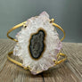Crystal Flower cuff bracelet - Gold Tone