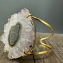 Crystal Flower cuff bracelet - Gold Tone