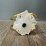 Crystal Flower cuff bracelet - Gold Tone