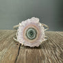 Amethyst crystal flower cuff bracelet - Silver