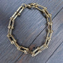 Beaded Link Hard Wear Bracelet - brass
