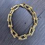 Beaded Link Hard Wear Bracelet - brass