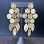 Mosaic metal sculptural Earring - brushed gold
