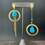 Asymmetrical modern sculptural earring - gold