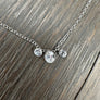 Dangling CZ cluster necklace - sterling silver