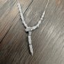 Serpent baguette cz Y necklace - sterling silver, gold vermeil