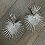 Large fan statement earring - gold, silver