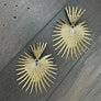 Large fan statement earring - gold, silver