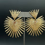 Large fan statement earring - gold, silver