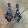 Wood and Acetate "Kite" earring - gold