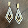 Wood and Acetate "Kite" earring - gold