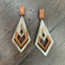 Wood and Acetate "Kite" earring - gold