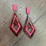 Wood and Acetate "Kite" earring - gold
