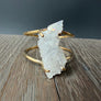 Angel aura Quartz cluster cuff bracelet - silver, gold