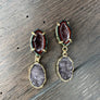 Geode Stud With Druzy Dangle