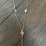 Pavé cz diamond shaped Y necklace - sterling silver