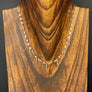Tiny spike on connecting coins necklace - sterling silver, gold vermeil