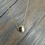Tiny round pendant necklace - gold vermeil