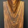 Pavé cz crescent moon necklace - mixed metals