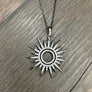 Pavé cz sun rays necklace - gunmetal