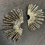XL fan statement earring - gold