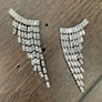 Baguette cz climber fringe earrings - silver, gold