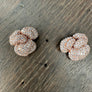 Pavé cz 3d flower stud earring - rose gold vermeil