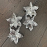 Double orchid flower earring - silver, gold